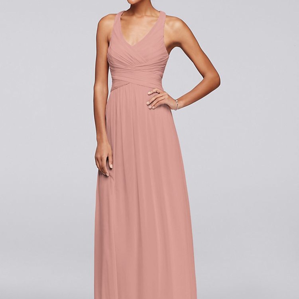 David’s Bridal ballet dustyrose long bridesmaid